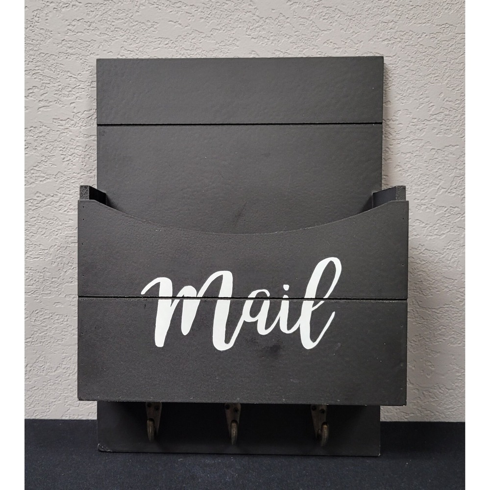 3-Hook Mail Wall Decor Mail Caddy With Key Hooks